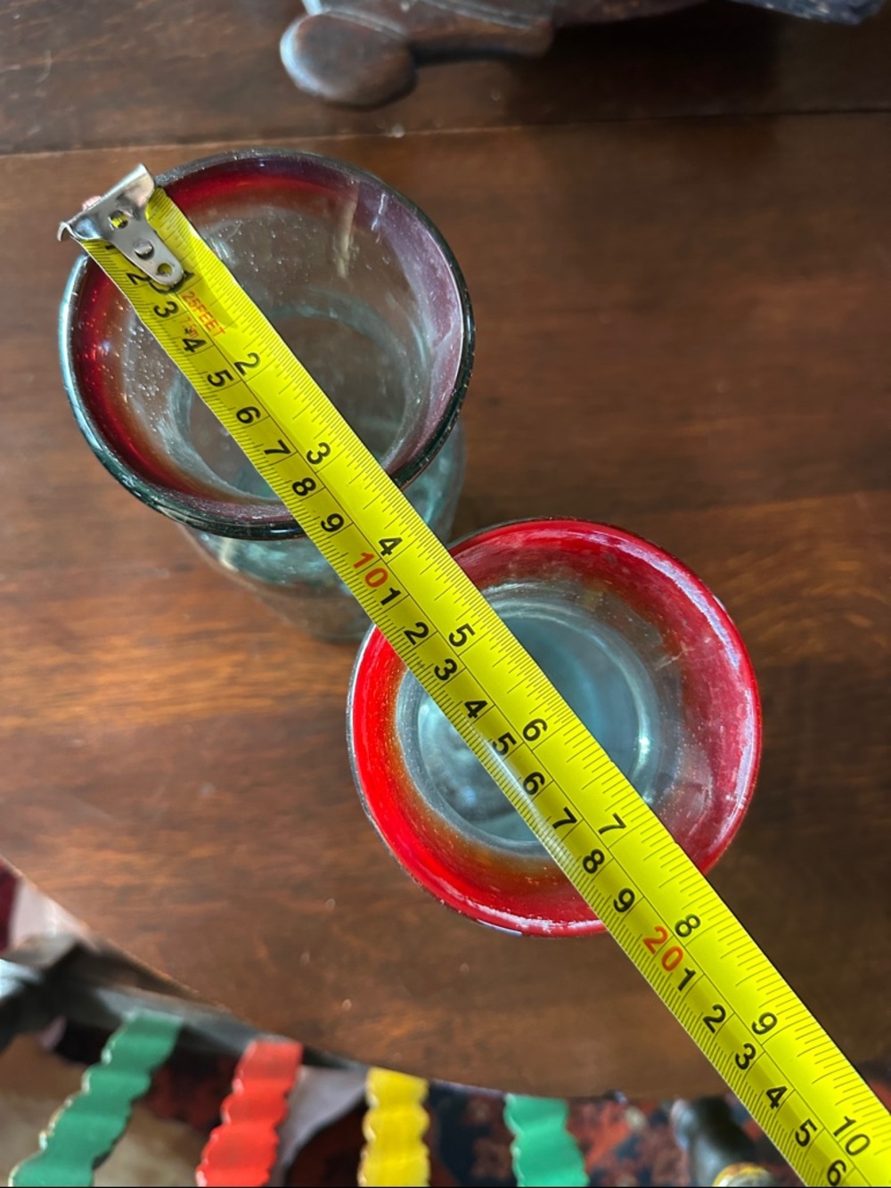 2 Mexican distressed glass carafes. Great for your OJ for the weekend mimosa! - Picture 4 of 6